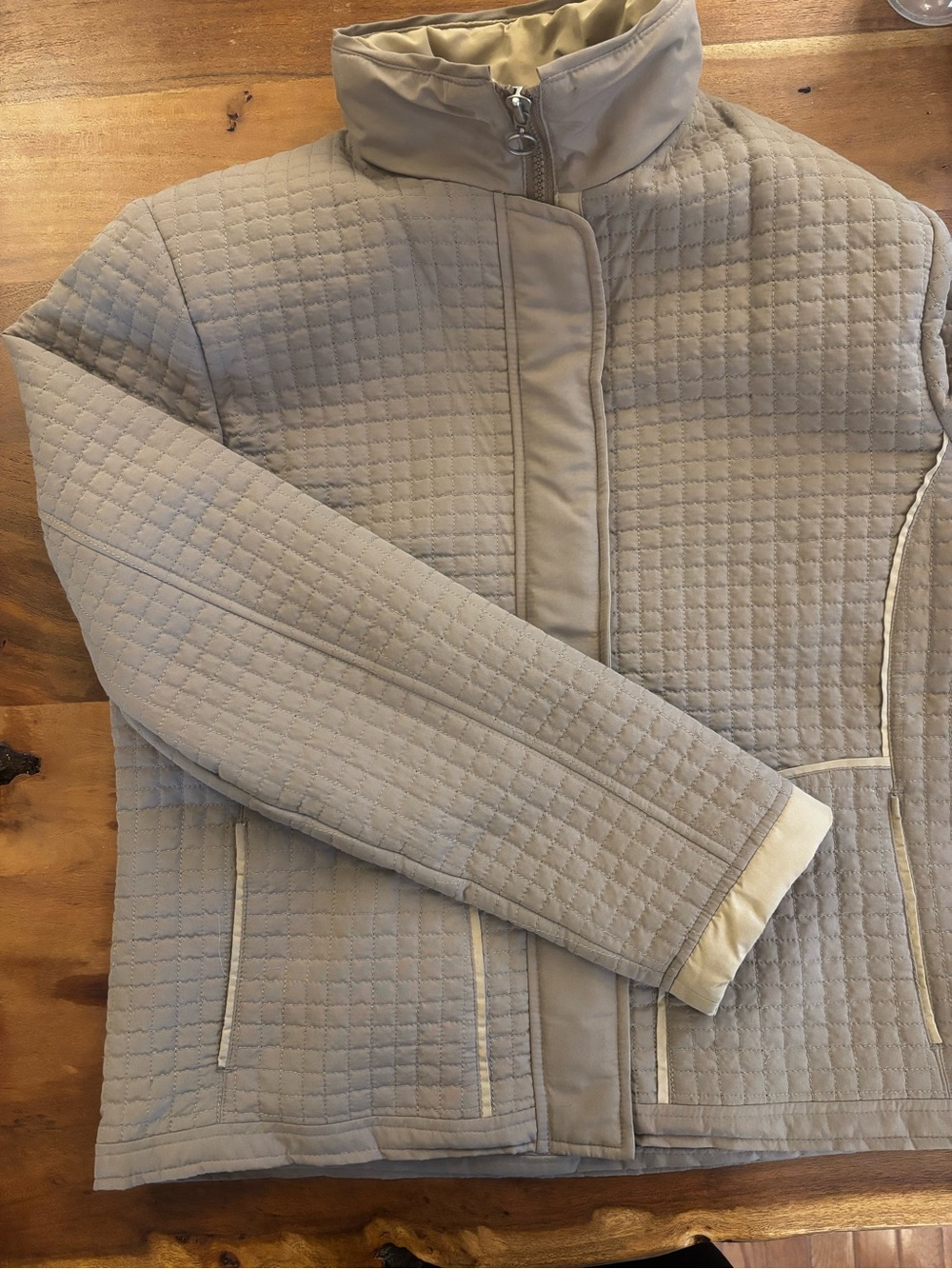 Luba Women's Quilted Taupe Bomber Jacket - Lightweight Casual Layer